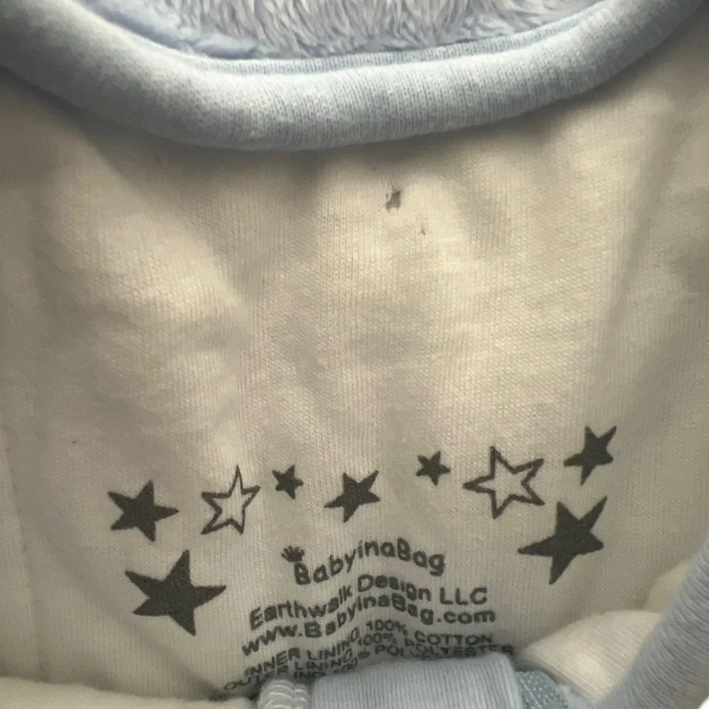 BABYINABAG Minky Dot Blue Winter Baby Bunting Sleep Sack Size M Medium